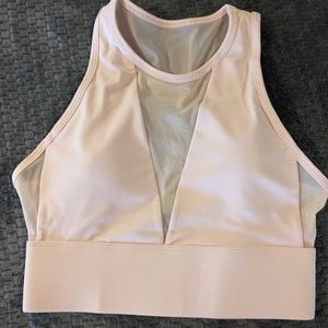 Fabletics Clare Midi Sports Bra in Papyrus